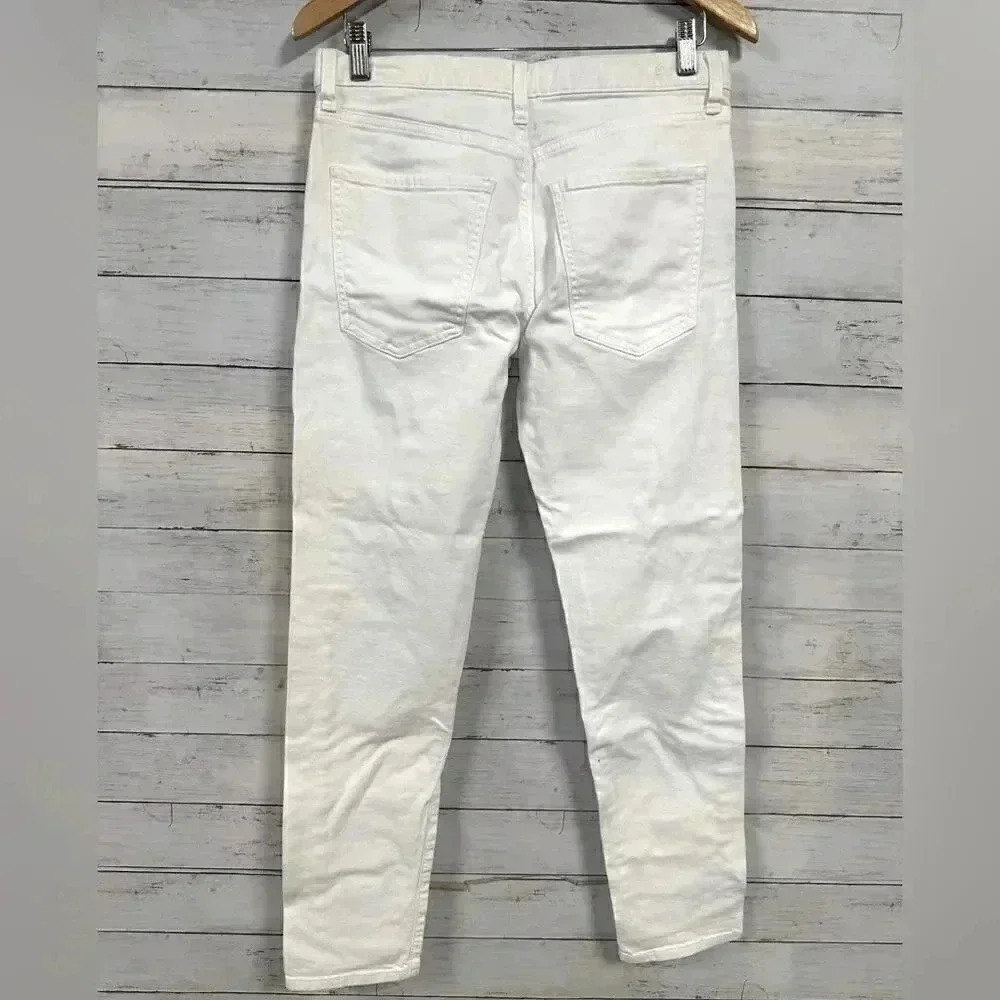 Banana Republic Distressed Boyfriend White Jeans Size 27L - Picture 2 of 6